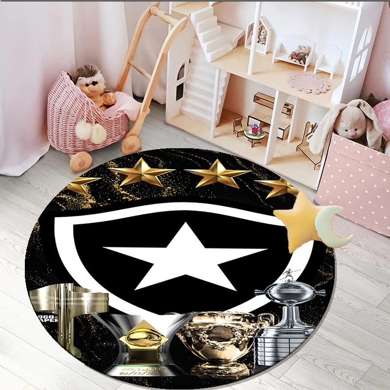 1PC round rug Botafogo Football Club Printed Round Area Rug ,Rug For Home Office, Round Chair Rug, Decorative Carpet Fan gifts Christmas gift