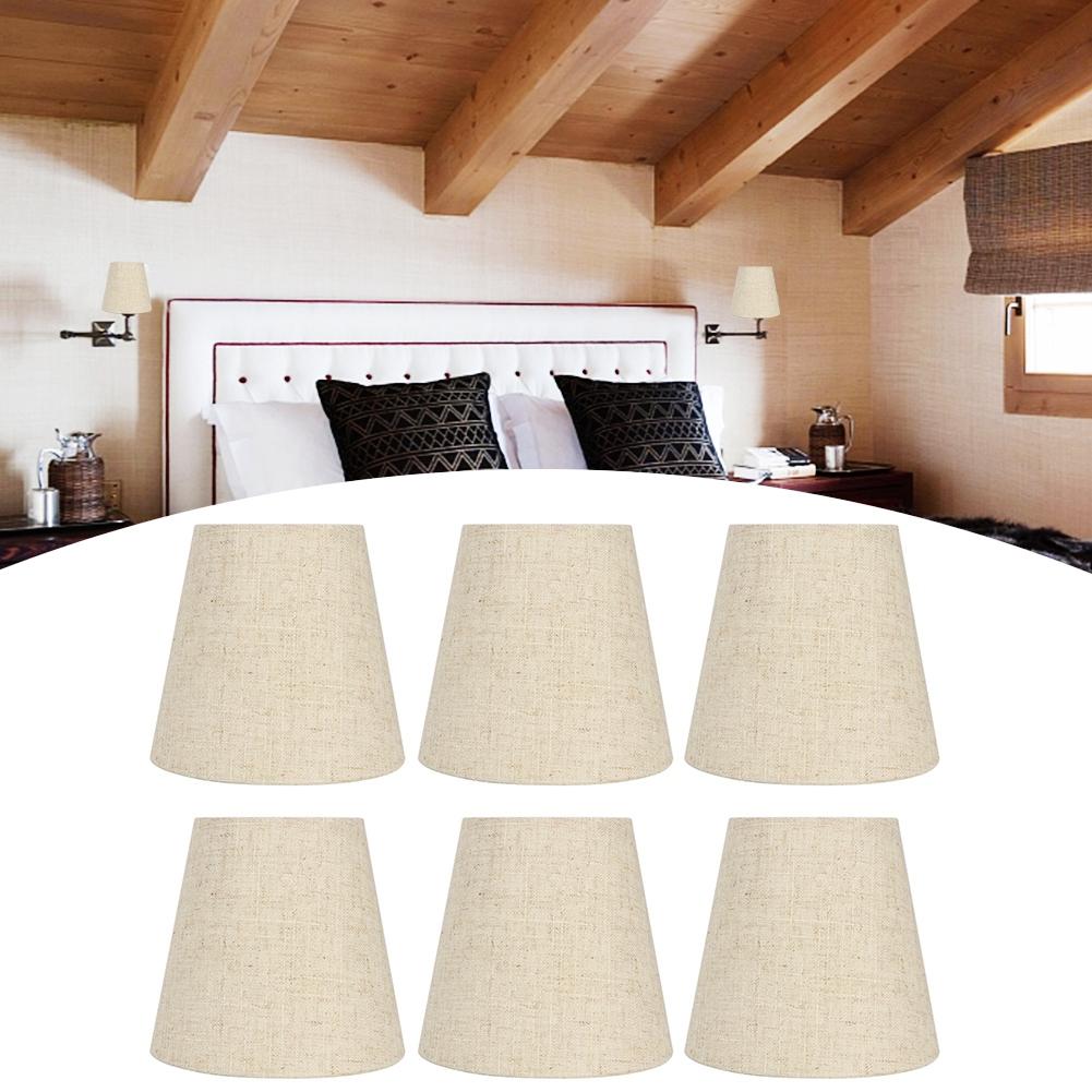 6Pcs Nordic Style E14 Chandelier Lampshade Fabric Wall Lamp Cover Accessory for Home Decoration