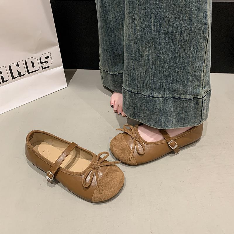 Korean version of fairy style flat Mary Jane single shoes women's spring and autumn 2025 new gentle bow commuter grandma shoes