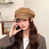 Autumn and Winter New Letter Octagonal Hat Japanese Literary Retro All Match Painter Beret Big Head Duck Tongue Hat