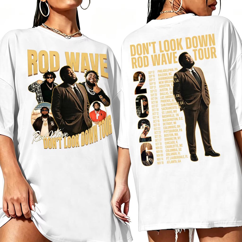 Neues Hot Rod Wave Dont Look Down Tour 2026 Bedrucktes T-Shirt Unisex Hip Hop Streetwear T-Shirt Y2K Gothic Baumwolle Übergroße T-Shirts