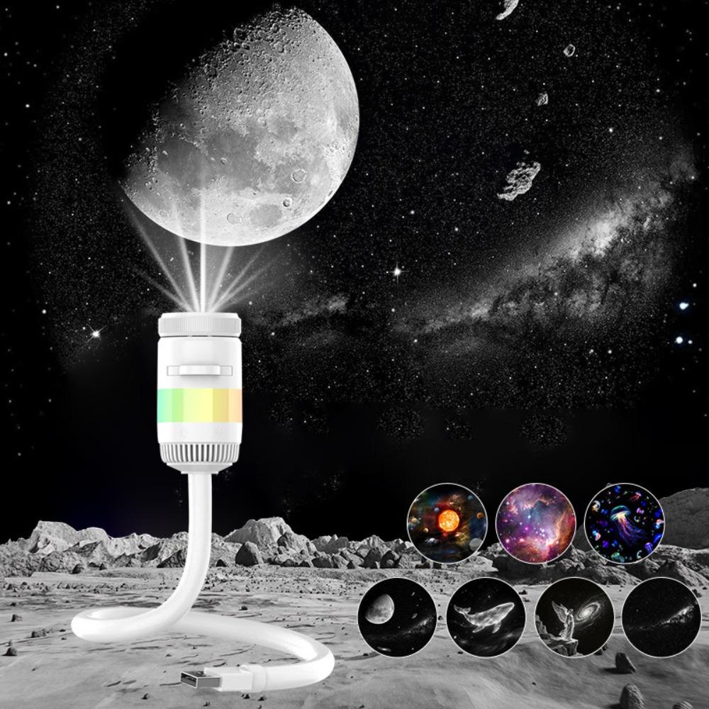 360 Degree Rotation Night Light Adjustable Focus Satellite Projector Nighttime Use