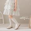 Girls' Summer Lace Mesh Anti-Mosquito Calf Socks - Cute, High Elastic, Versatile, Thin, Mid-Calf.