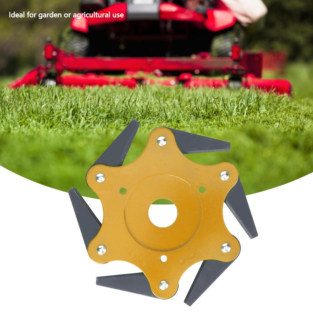 6 Teeth Brush Cutter Steel Blade 65mn Agricultural Lawn Mower Grass Trimmer Eater Head (Green)