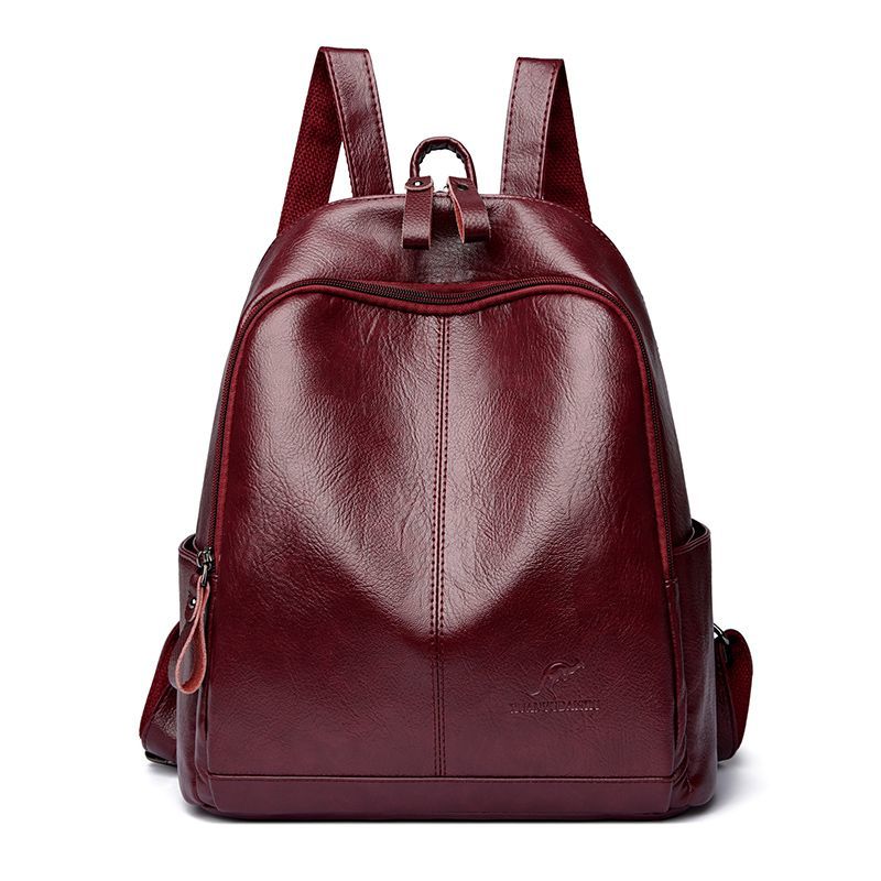 Soft Leather Backpack Korean Version Fashionable New Backpack Women's Schoolbag Versatile Large-capacity Travel Bag