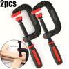 2pcs Industrial C-Clamp with Nylon Pads Heavy Duty Woodworking Fast Clamp for Welding DIY Assembly