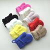 1-3Y Children Winter Thickened Plush with Rope Warm Gloves For Boys Girls New Solid Velvet Mittens Outdoor Cycling Skiing Gloves