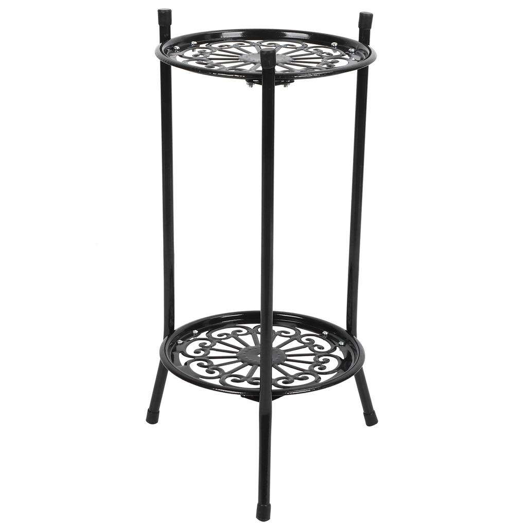 Plantestativ i metall i 2 etasjer Blomsterpotteholder Display Hyllestativ Hjemmedekorasjon Hagetilbehør