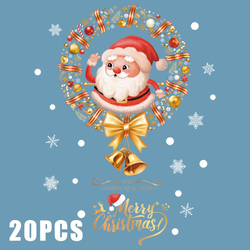 Christmas Window Decals Static Cling Santa Claus Snowflake Stickers for Glass Decor Store Display Festive Designs