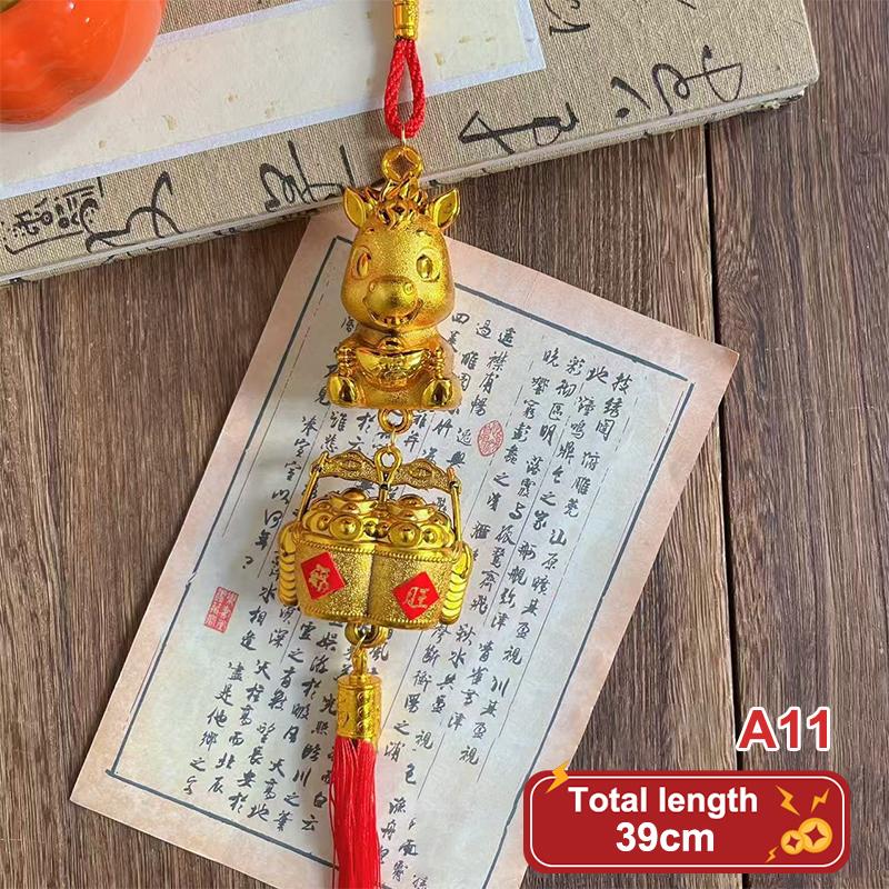 2026 Year Of The Horse Wall Hanging Ornament  Year Lucky Decoration Housewarming Green Plant Potted Small Pendant Gifts