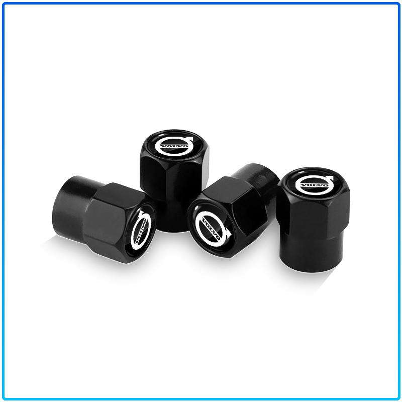 4PCS Car Wheel Tire Valve Stem Caps Airtight Cover For Volvo Rdesign XC90 S60 XC60 V70 S80 S40 V50 V40 V60 C30 S70
