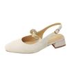 French shallow mouth bag head Mary Jane sandals 2025 summer new retro with cheongsam versatile empty high heels women