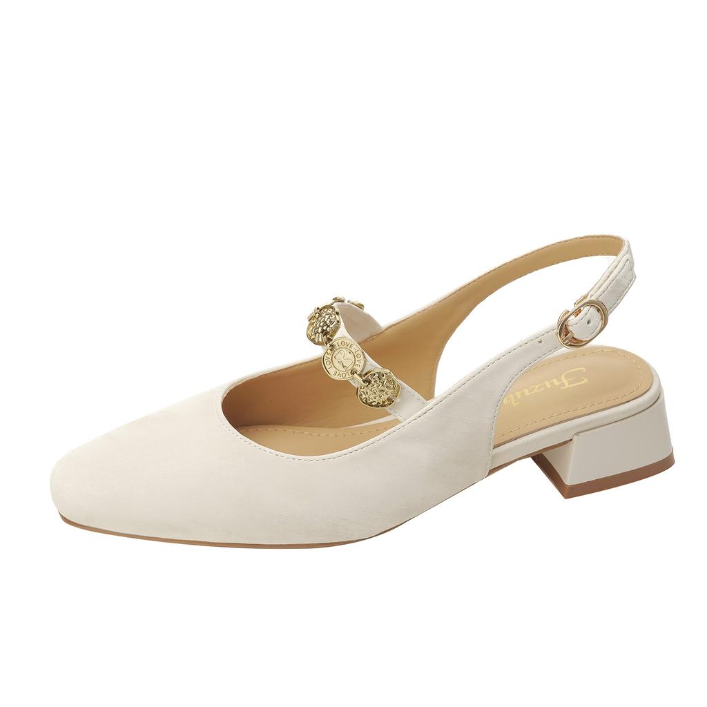 French shallow mouth bag head Mary Jane sandals 2025 summer new retro with cheongsam versatile empty high heels women