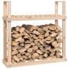 Support à bûches - Bois de pin - 110x35x108,5 cm - Montage facile - Bois massif - Rectangulaire