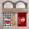 New Cross-border Microfiber Kitchen Rag Dishcloth Plaid Christmas Tree Series Tea Towel Printed Christmas Towel