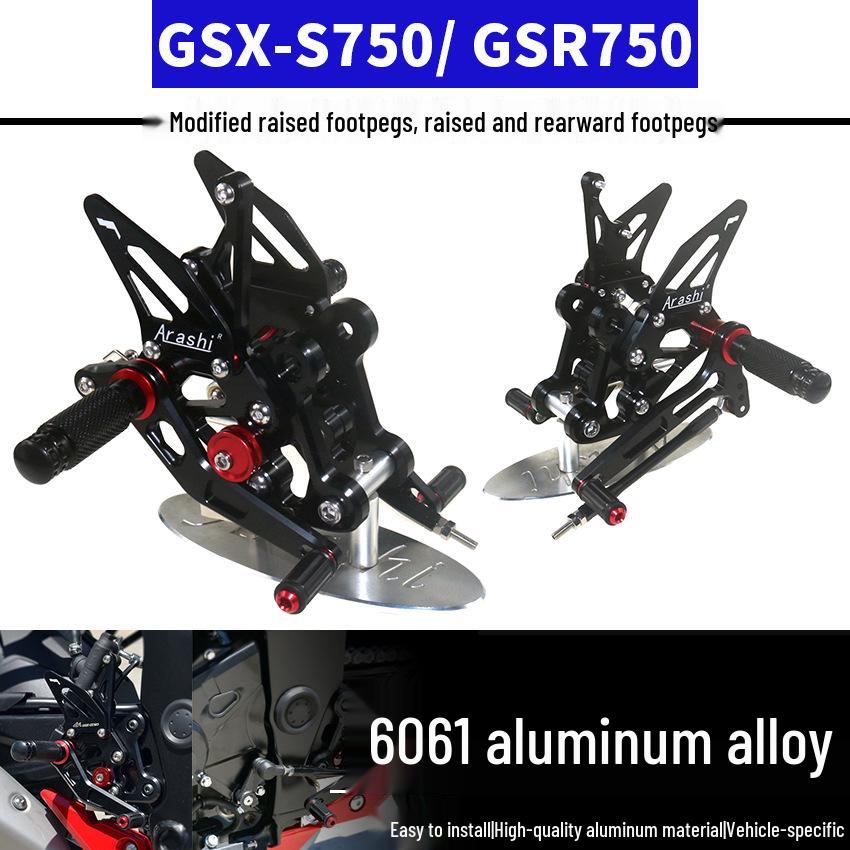 

Modified Competition-Style Raised Foot Pegs for GSX-S750 (15-20) and GSR750 (11-17) Gold