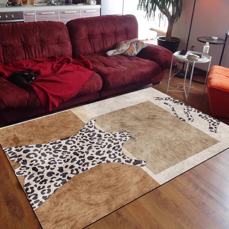 Modern Imitation Cowhide Luxury Carpet Large Living Room Sofa Area Rugs Bedroom Decorative Rug Washable Porch Anti-Slip Mat