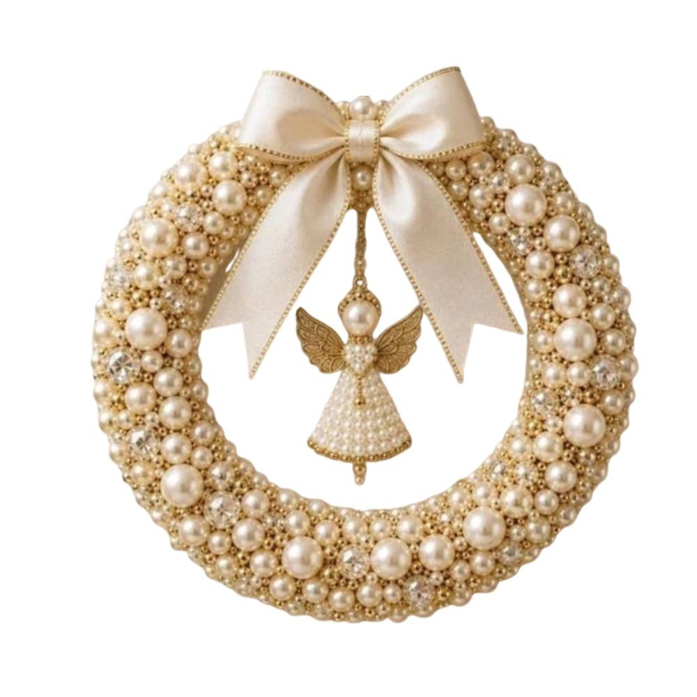 Sparkling DIY Christmas Wreath Kit Mini Creative Xmas Ornament Kit Snowflakes Christmas Tree Beaded Wreath Kit Home Decor