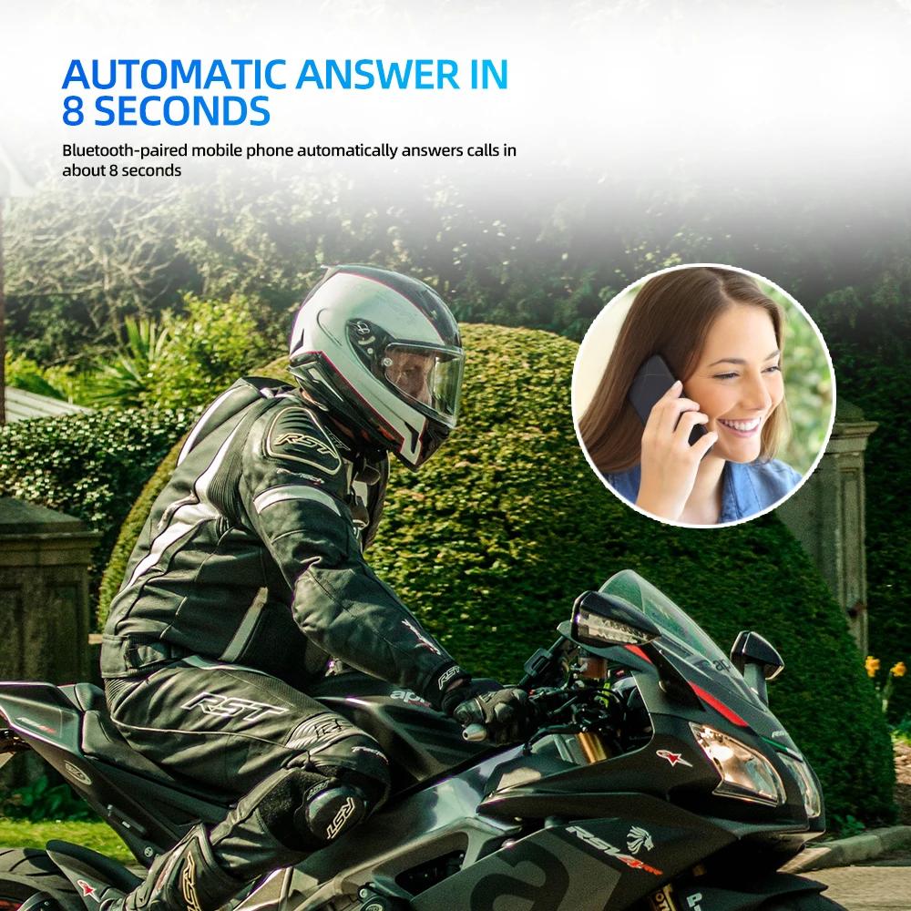 Casque moto BT11 Plus Bluetooth 5.3 sans fil, haut-parleur stéréo, prise en charge des écouteurs, réponse automatique aux appels mains libres