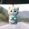 Cartoon Adorable Blue Cat Acrylic Car Pendant For Unique Vehicle Accessories