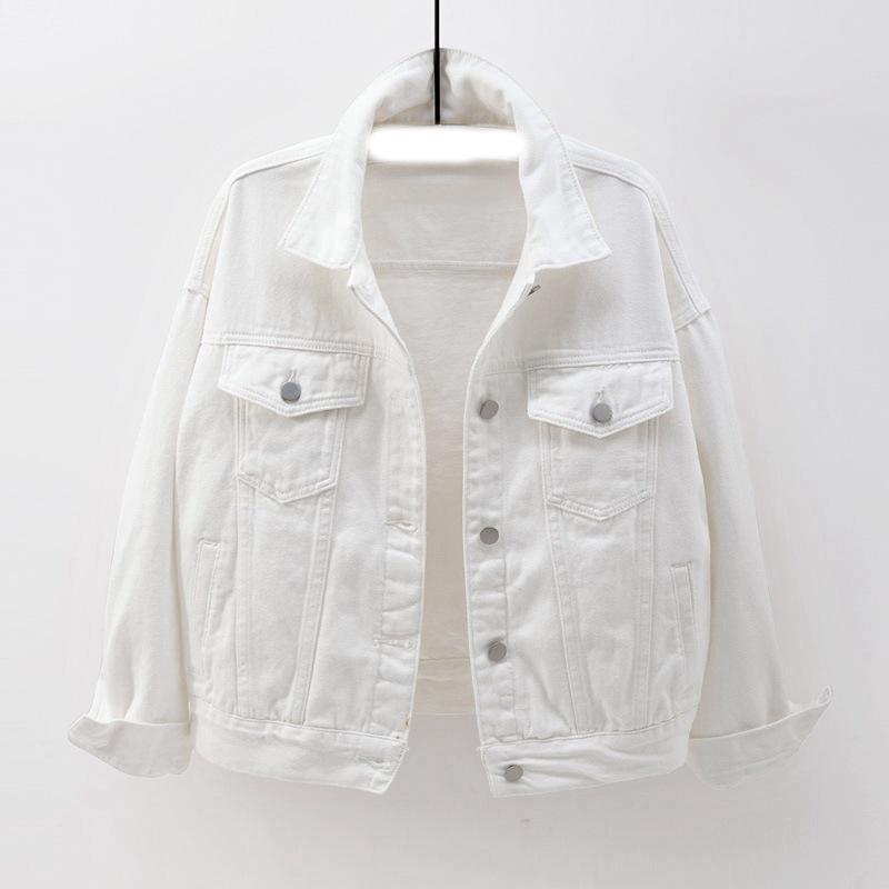 

Весенне-осенняя джинсовая куртка женская, повседневные топы, пальто, женская цветная джинсовая куртка, свободная верхняя одежда, женские короткие топы 2XL