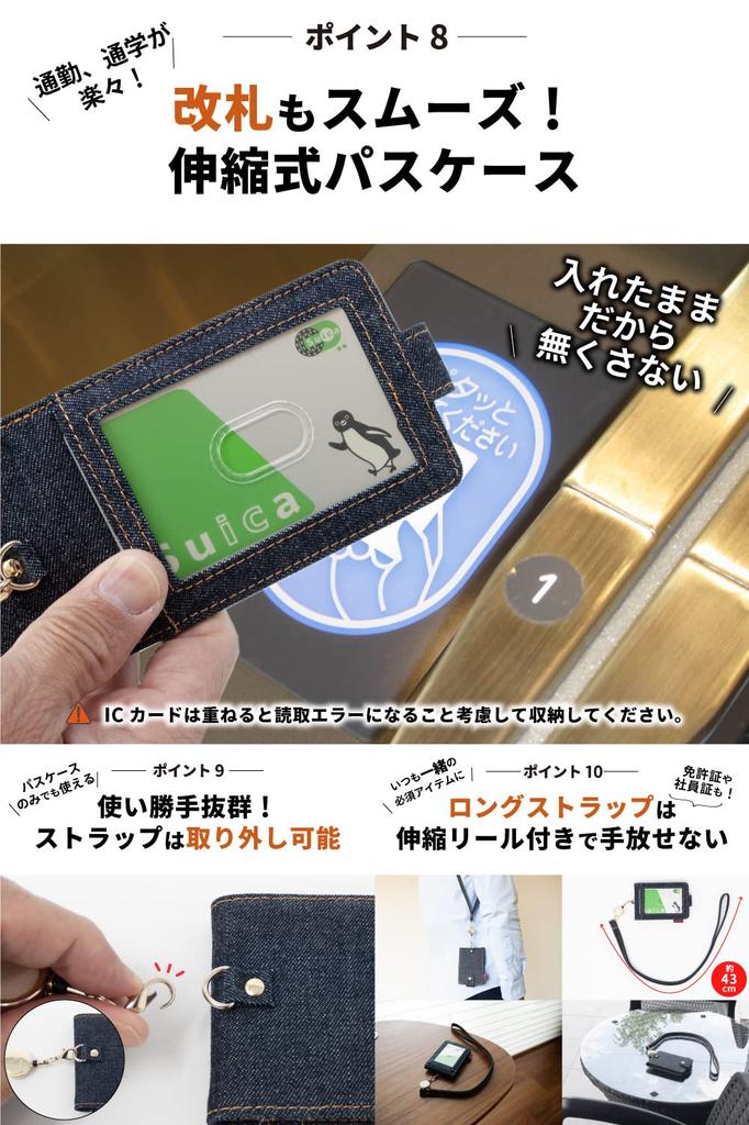 Etui Pass Case Okayama Denim z bębenkiem Bifold Indigo Blue [Need Network] Męskie