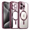 Magnetic Plating Case For iPhone 16 15 14 Plus 13 12 11 Pro Max Camera Lens Protector Glass For Magsafe Wireless Charger Cover