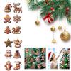 Christmas Tree Pendant 12PCS Decoration Gingerbread Reindeer Christmas Decoration Snowflakes Wooden Ornaments Accessory Par X2L0