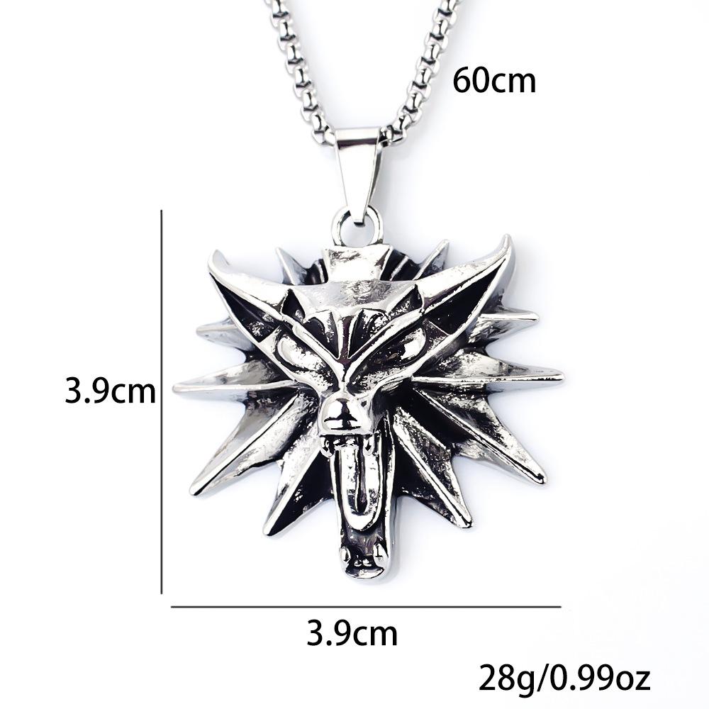 Necklace Retro Fashion Wolf Head Pendant