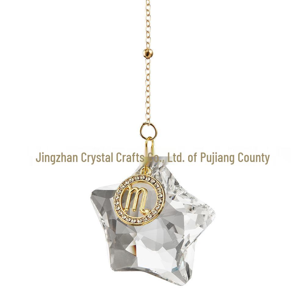 12 Constellations Moon & Pentagram Crystal Sun Catcher Pendant Set