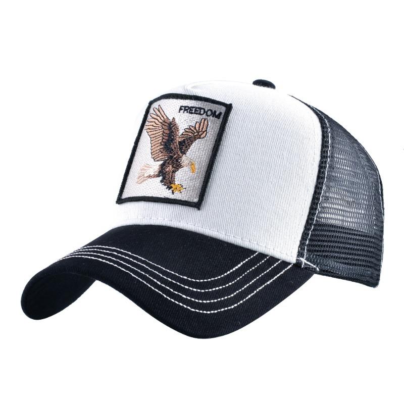 Vintage Pure Cotton Embroidered Animal Baseball Cap, Mesh Cap, Duckbill Cap, Truck Driver Hat, Chicken