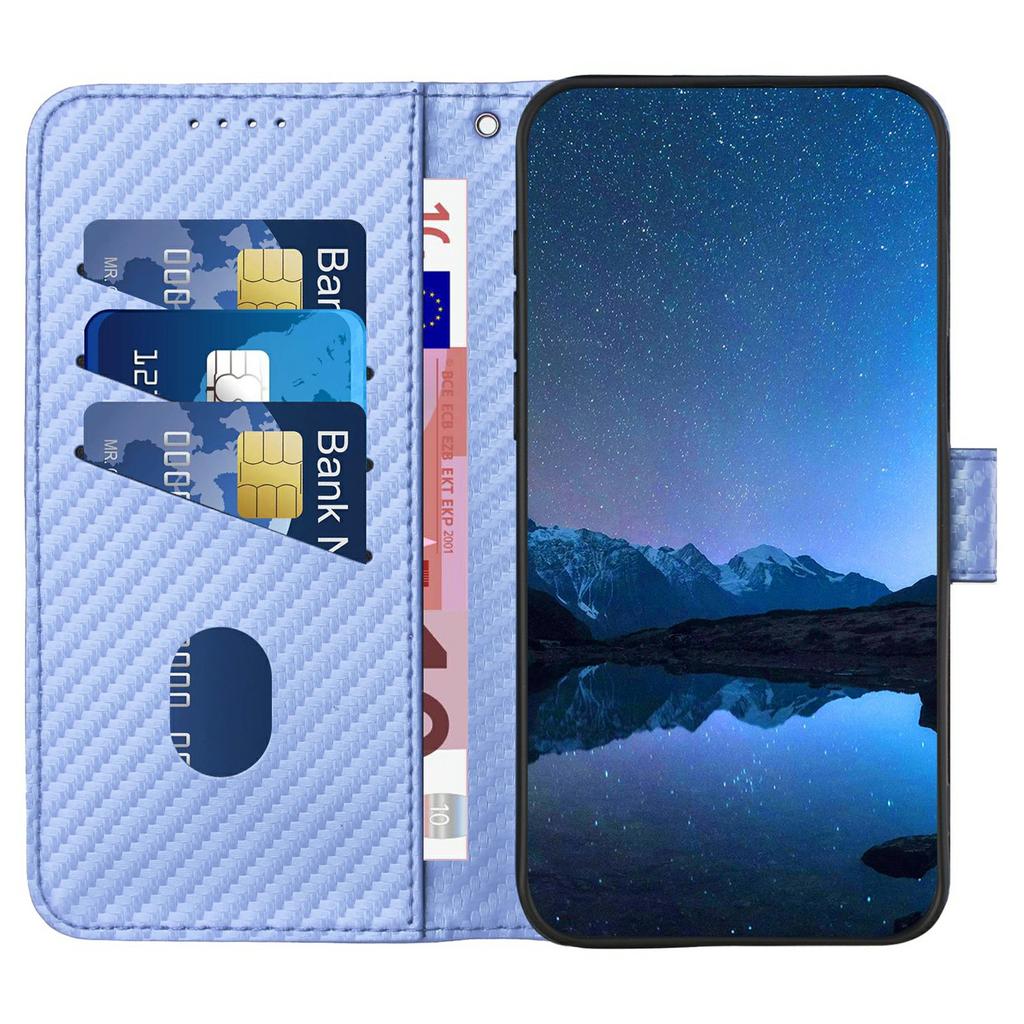 YX0070 For Vivo V40e 5G/iQOO Z9s 5G Wallet Case Carbon Fiber Texture Leather Cell Accessories Phone Cover