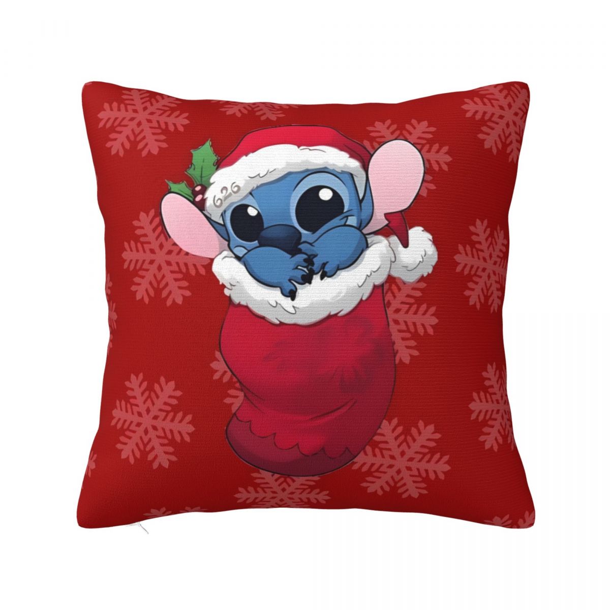

Stitch Christmas Pillow Case Cushion Cover Polyester Custom DIY Pillow Cover Novelty Pillowcases For Living Room Chair 30cmx30cm