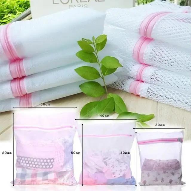 3 Size/set  Zippered Mesh Laundry Wash Bags Foldable Delicates Lingerie Bra Socks Underwear Washing