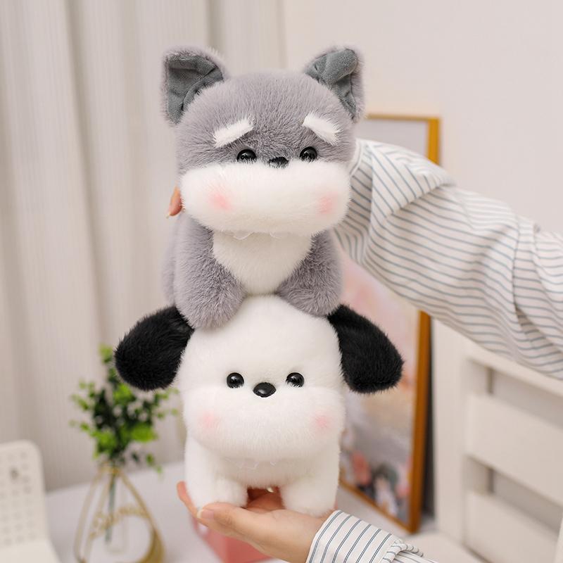 20cm/7.87in Pet Dog Plush Toy Schnauzer Corgi Bichon Plush Toys Soft Stuffed Animal Doll Soft Pillow Kid Pet Lover Birthday Gift