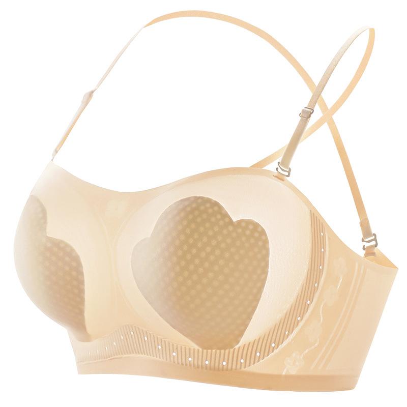Thin Seamless Lingerie Women's Gathering Bra Anti-sagging Breast Retraction Comfortable and Breathable Bra Push Up Bra