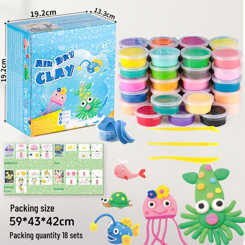 Non-toxic Ultra-light Colored Clay Set for Kids - Space Clay with Tools for DIY Molding
