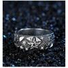 Adjustable Sterling Geometric Star Ring Men Women Hand-Set Crystal Accent Vintage Chic Finger Band