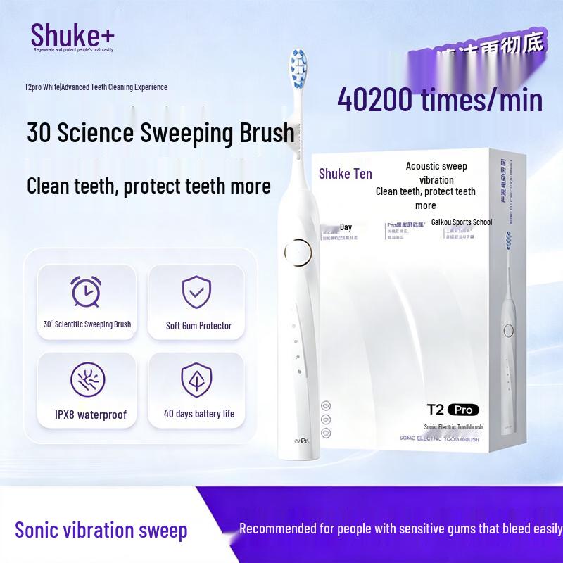 Saky Pro T2Pro Sonic Electric Toothbrush - 2-Pack