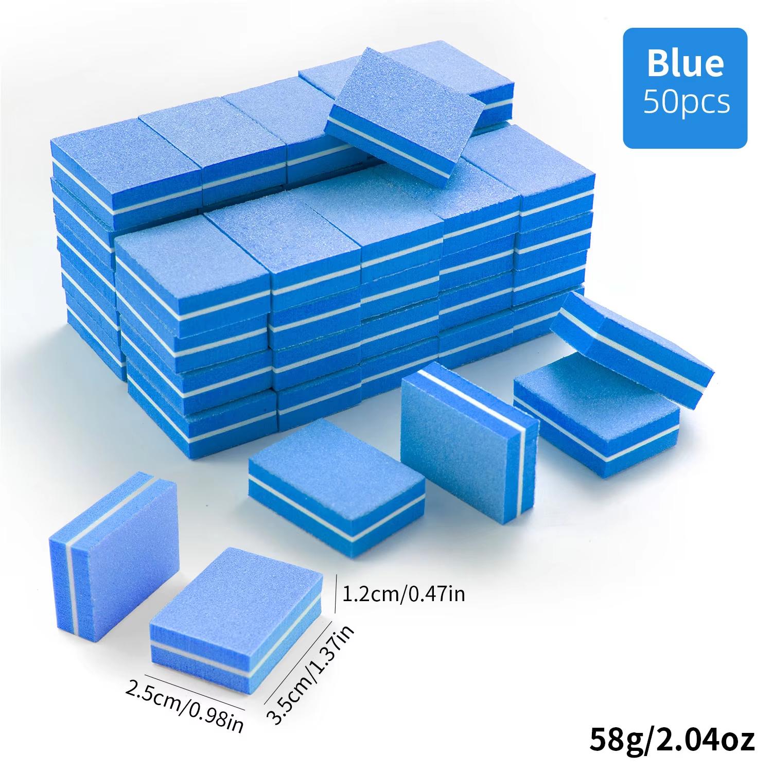 

Лот 50 шт. Двусторонние мини-блоки для ногтевой пилки Цветные губки Блок для полировки ногтей Инструменты для маникюра 100/180 грит Оптом