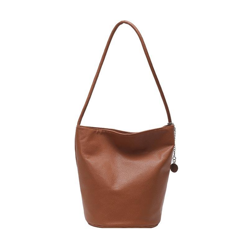 New Korean Version Trendy Shoulder Bucket Bag Retro Niche Messenger Bag Fashionable Versatile Bag Women