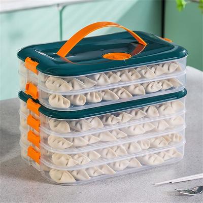 Multilayer Dumpling Box Storage Box Large Capacity Storage Boxes Wonton Fresh-Keeping Dumplings Vegetable Stackable Microwave