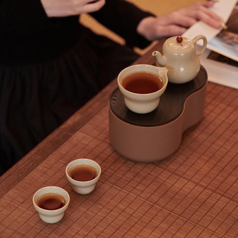 Pot such as outdoor portable travel tea set gourd brewing teapot small set ceramic business company gift set