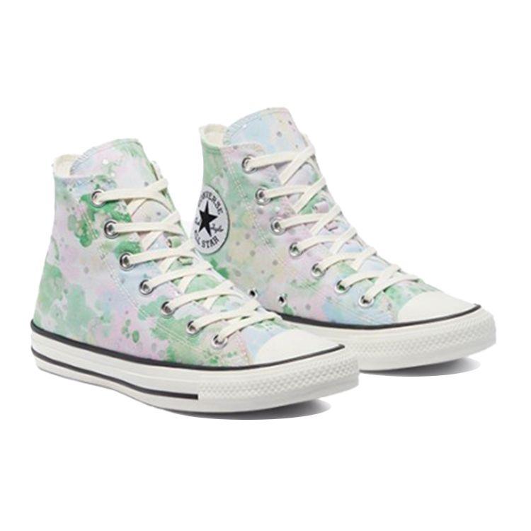 Converse Chuck Taylor All Star Daily Colorful High Top Canvas Shoes Women Sneakers White Green 570765C