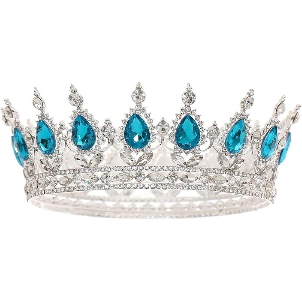 FORSEVEN Queen Crown Rhinestone Wedding Crowns and Tiaras for Women Costume Party Hair Accessories Princess Birthday Crown Crystal Bridal Crown