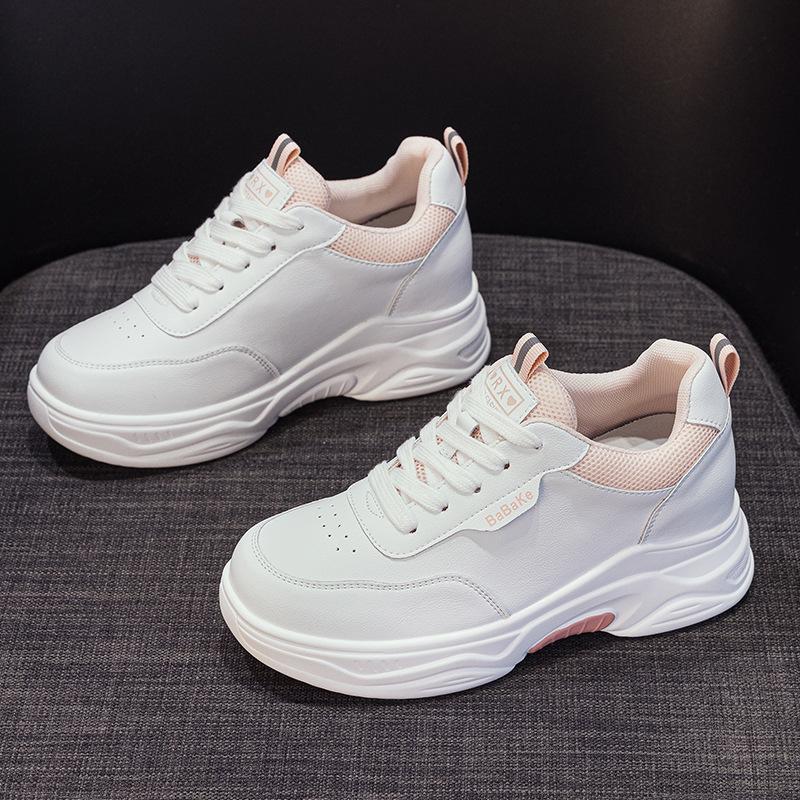 2026 Spring New White Shoes Women's Shoes Thick Soled Casual Sports Shoes Travel Shoes Dad Shoes