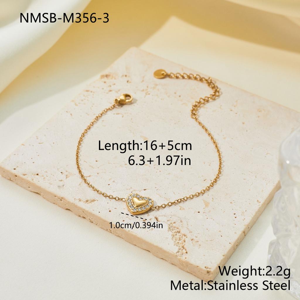 Niche Designer Look Jewelry 18K Gold Plated Tree of Life Heart Sunflower Zircon Stainless Steel Charm Bracelet