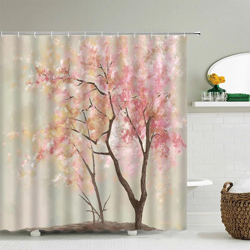 Sunflower Flower Shower Curtain Waterproof Bathroom 3d Printing Polyester Fabric Leaves Plant Shower Curtain With 12 Hooks Set