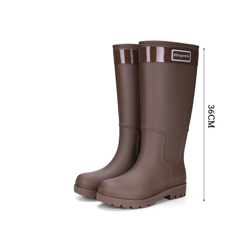 Scarpe da pioggia da donna alla moda e casual da esterno impermeabili e antiscivolo a tubo alto scarpe di gomma
