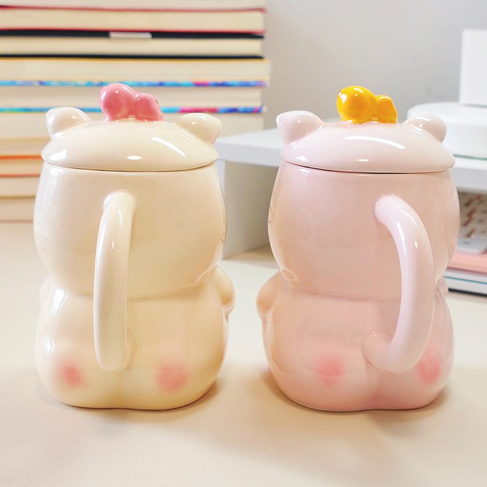 Cute ins piggy ceramic cup couple pair cup hand-painted mug birthday souvenir